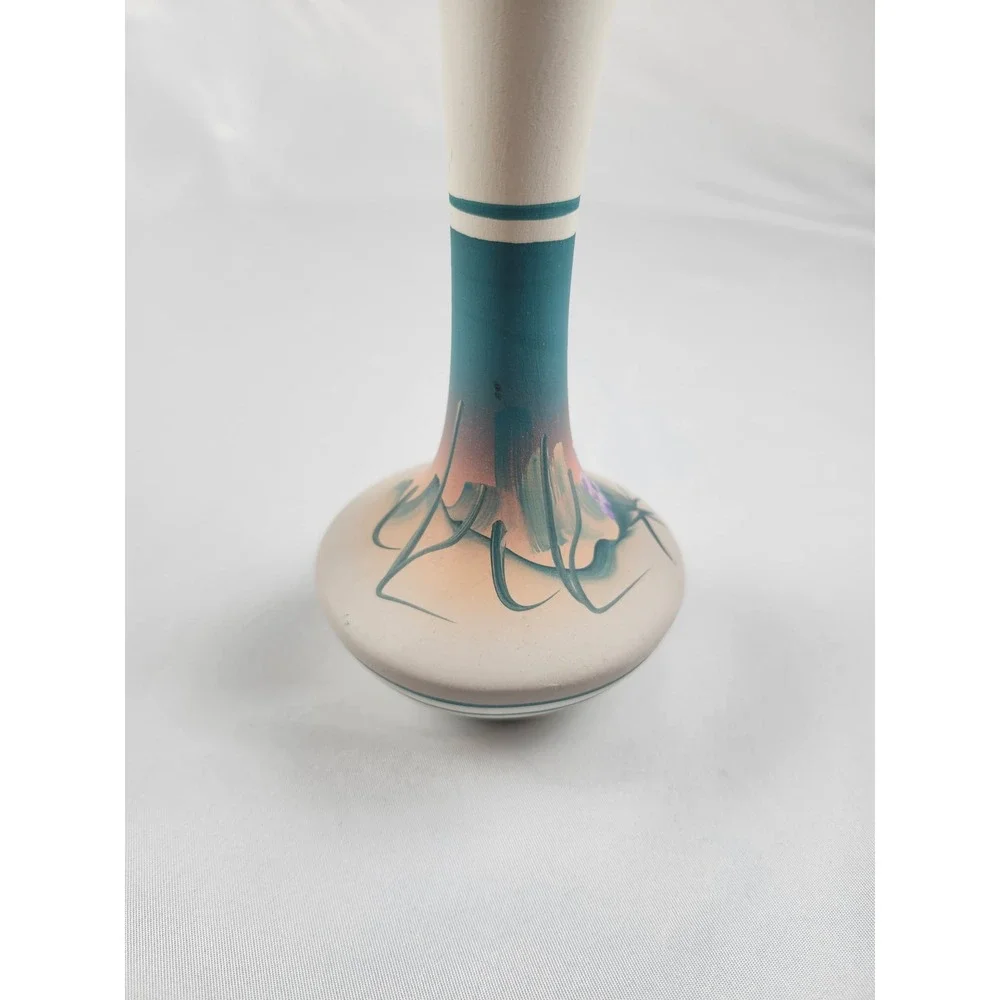 Vintage Hand Painted Southwestern Desert Bud Vase 8.5